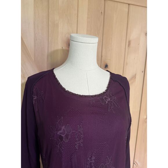 Vintage Nooshin Femme 90s Purple Long Sleeve Lace Dress | Size M - Picture 4 of 15